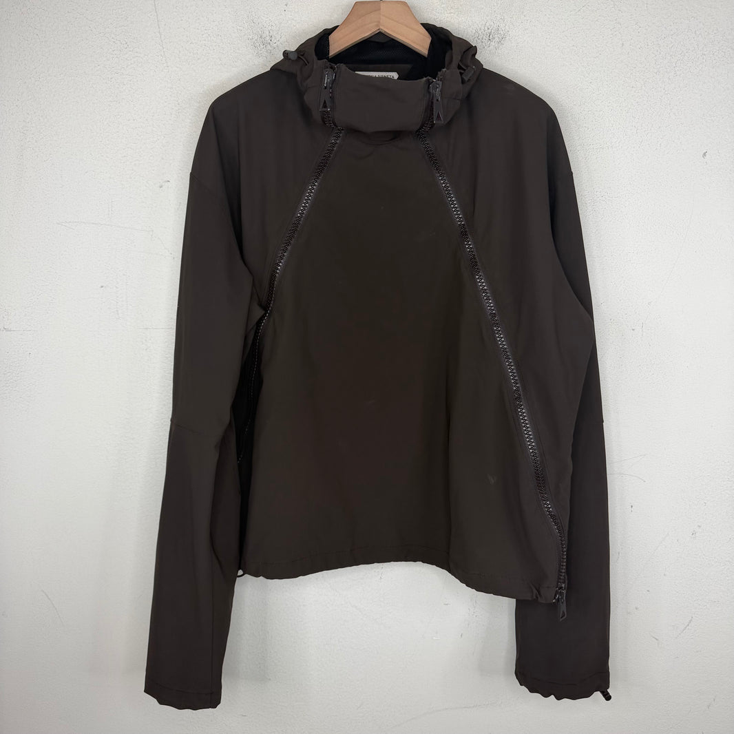 Bottega Veneta Twin Zipper Brown Nylon Jacket