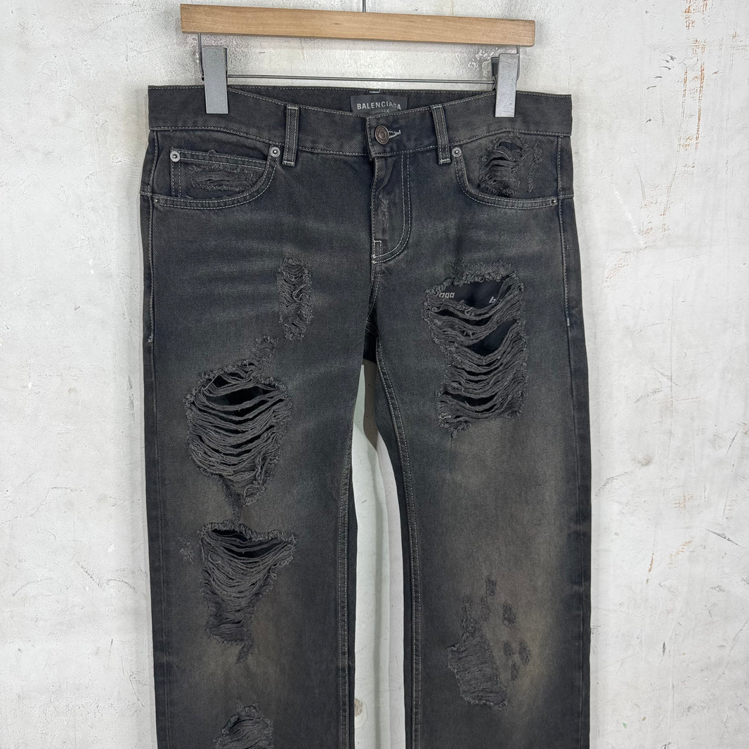 Balenciaga Distressed Straight Jeans