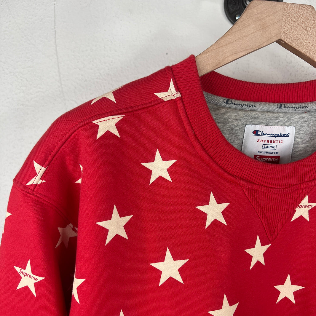 Supreme x Champion Red Stars Crewneck