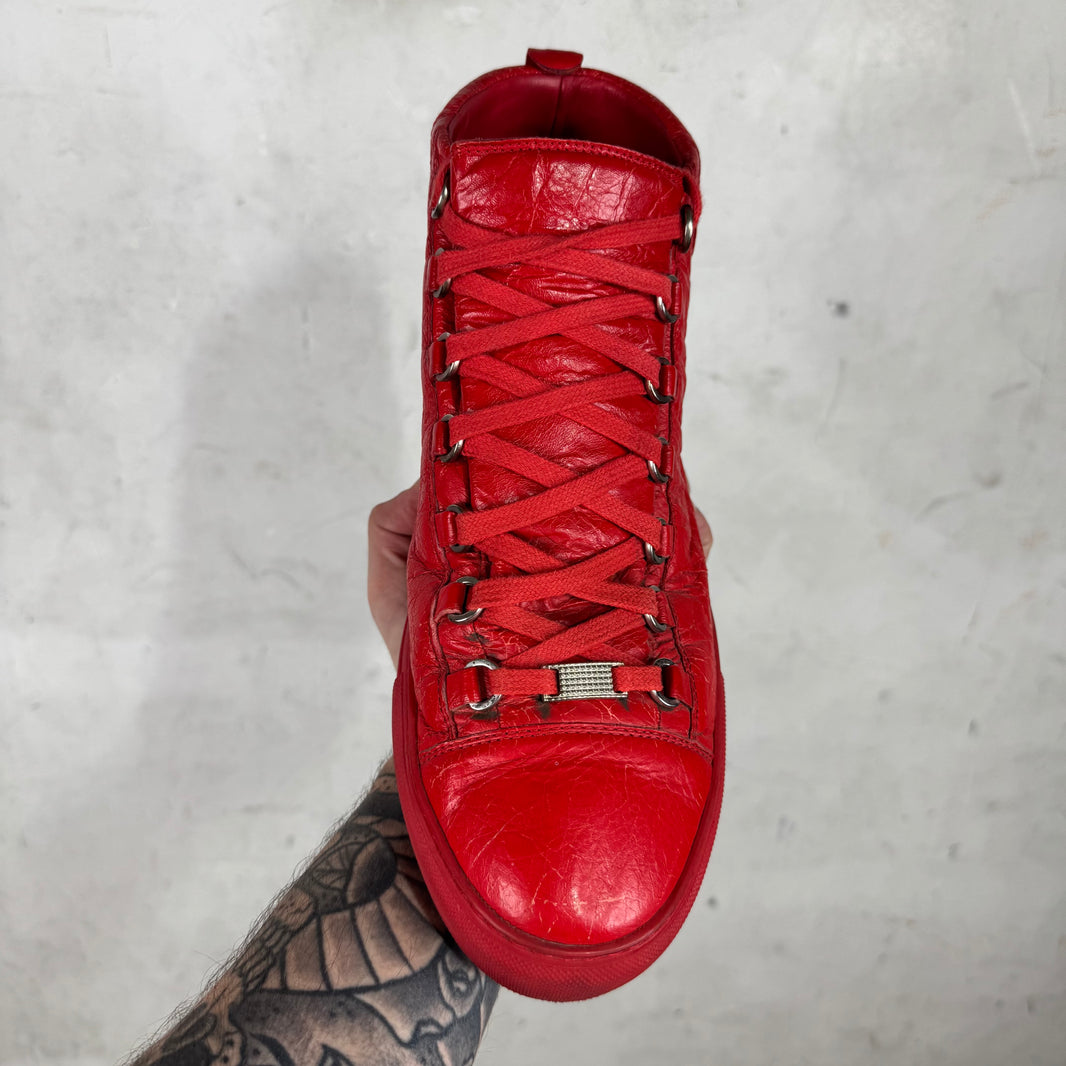 Balenciaga Red Leather Arenas