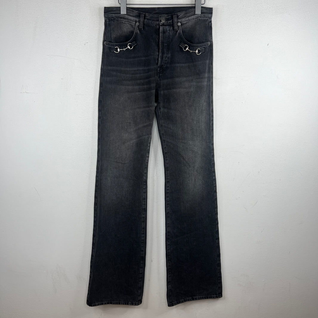 Gucci Sample Black Horsebit Jeans