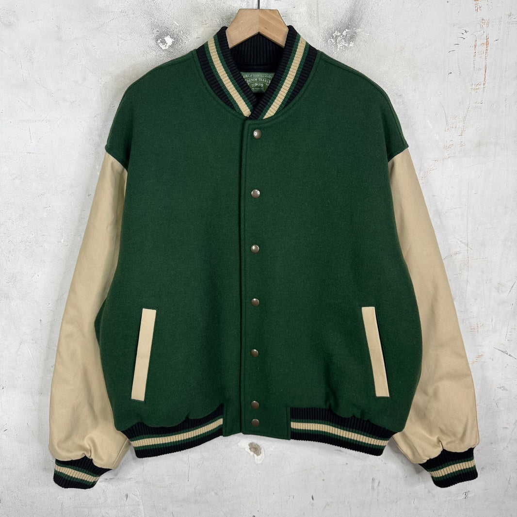 Denim Tears x Stussy Green Varsity Jacket