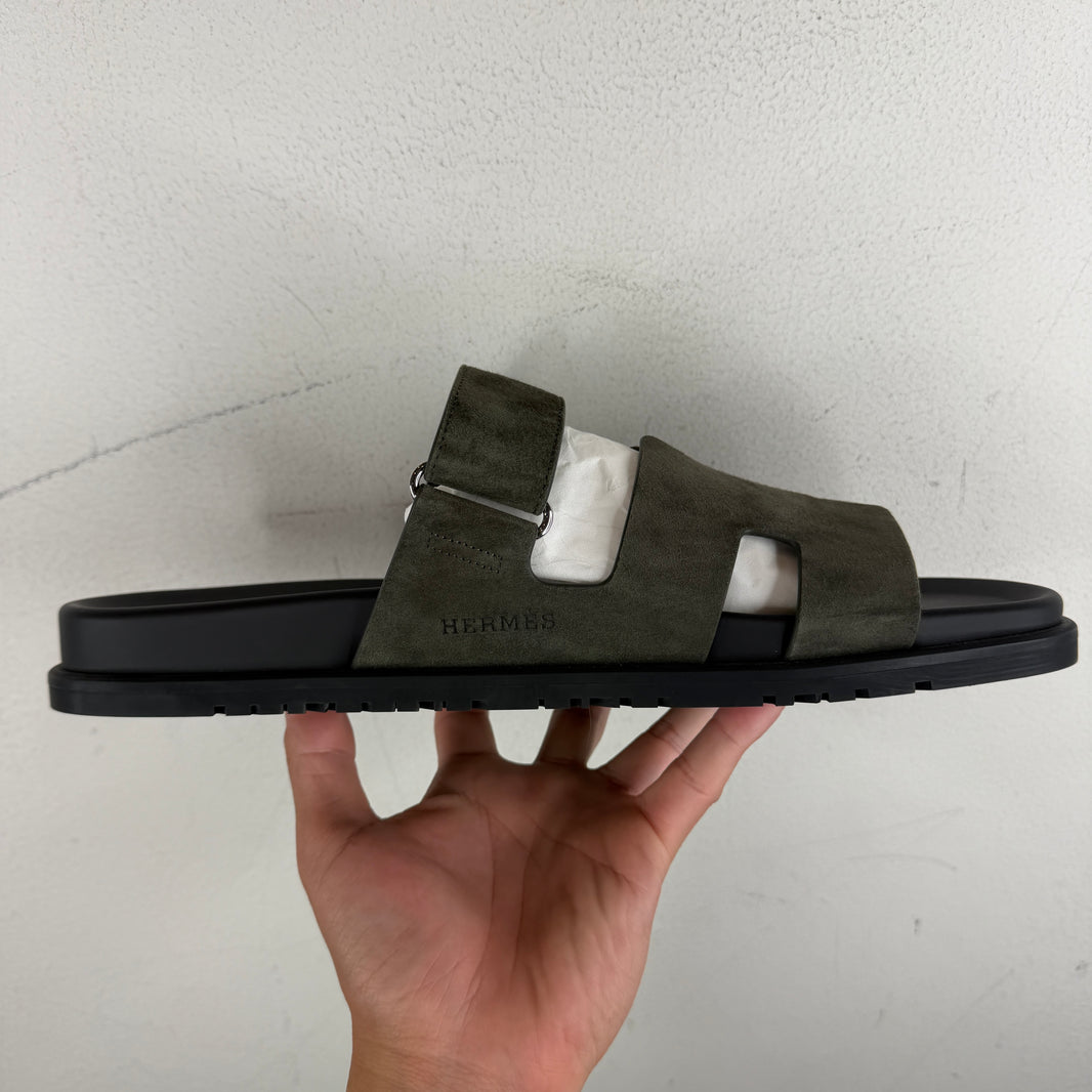 Hermes Green Chypre Sandals