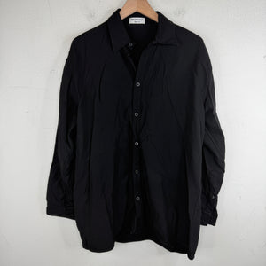 Balenciaga Small Fit Black Twill Button Up LS Shirt