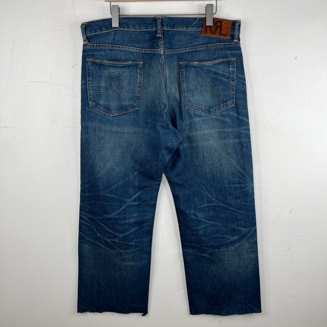 RRL Dark Wash Cut Denim Jeans