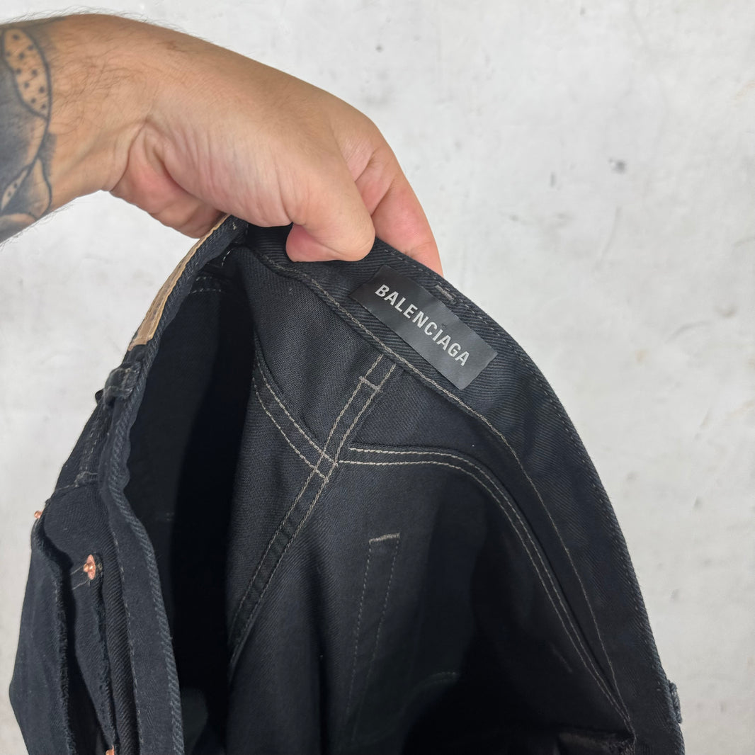 Balenciaga Black Distressed Skinny Jeans