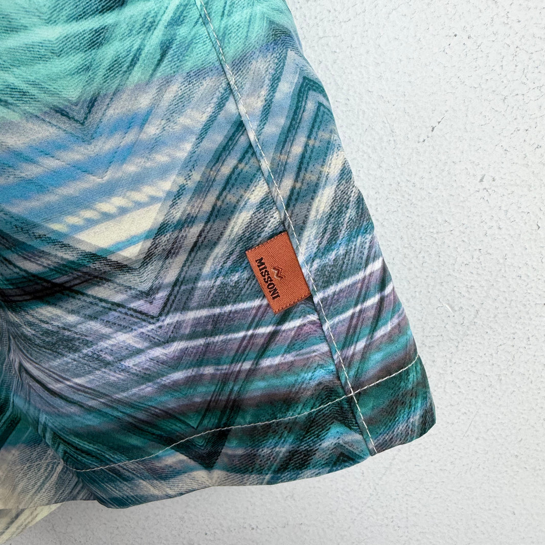 Missoni Blue Zig Zag Printed Swim Shorts