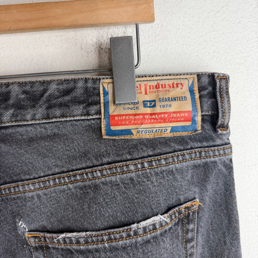 Diesel Black Distressed Baggy Jeans