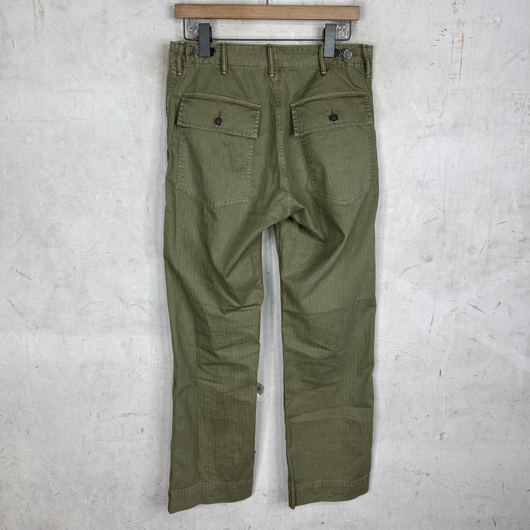 RRL Olive Herringbone Pants