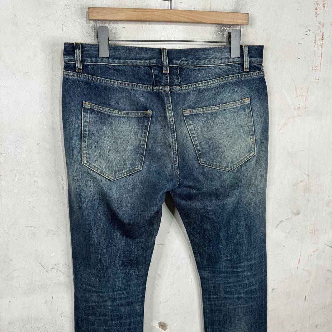 Saint Laurent Distressed Medium Wash D02 Jeans