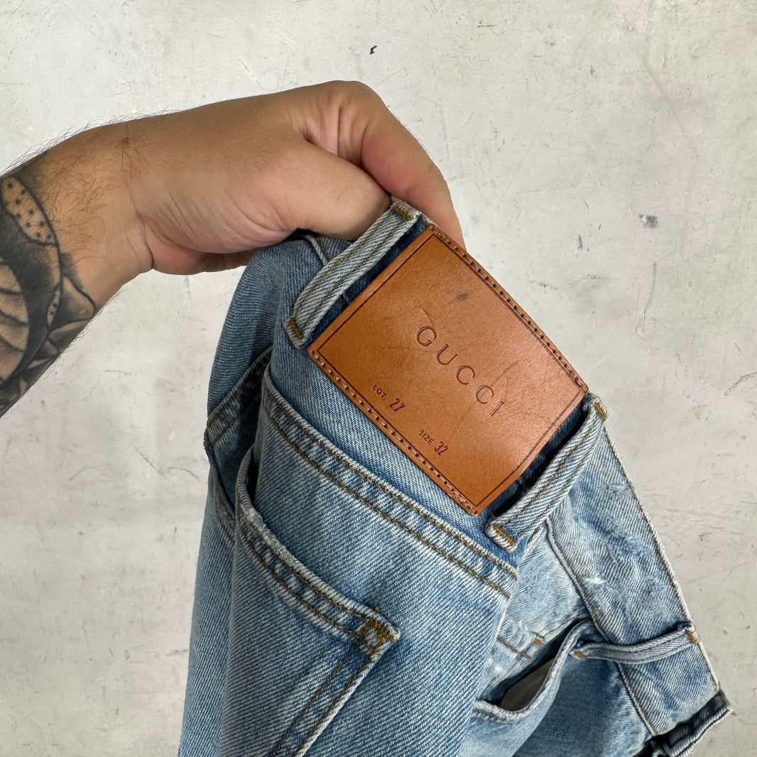 Gucci Release Hem Distressed Jeans