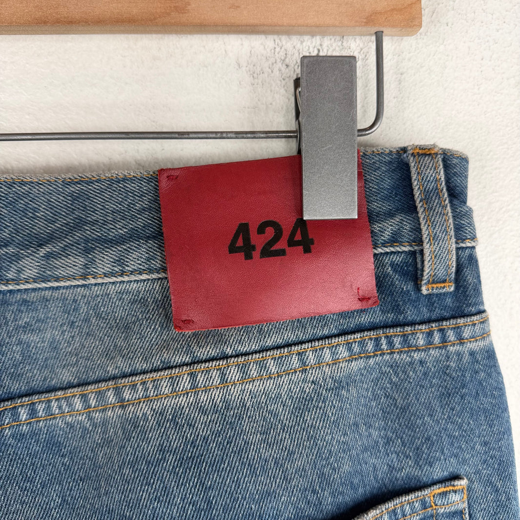 424 Distressed Boro Straight Leg Jeans