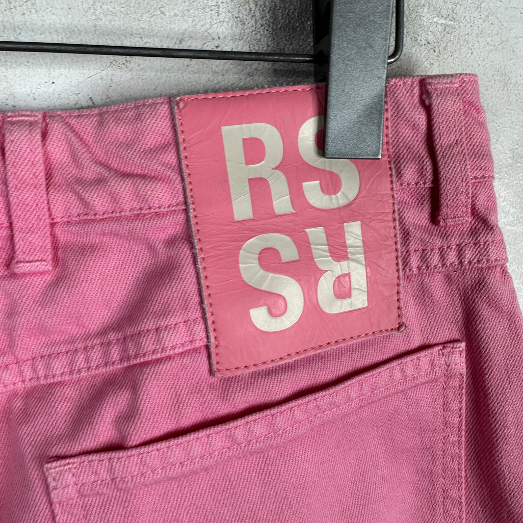 Raf Simons Pink Flared Baggy Double Knee Jeans