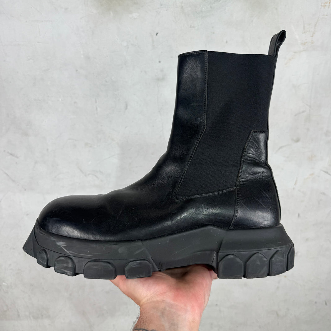 Rick Owens Leather Bozo Beatle Boots