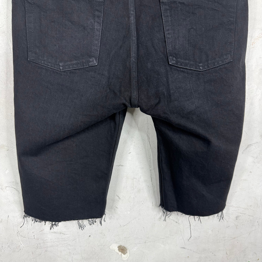 Saint Laurent Black Cutoff Denim Shorts