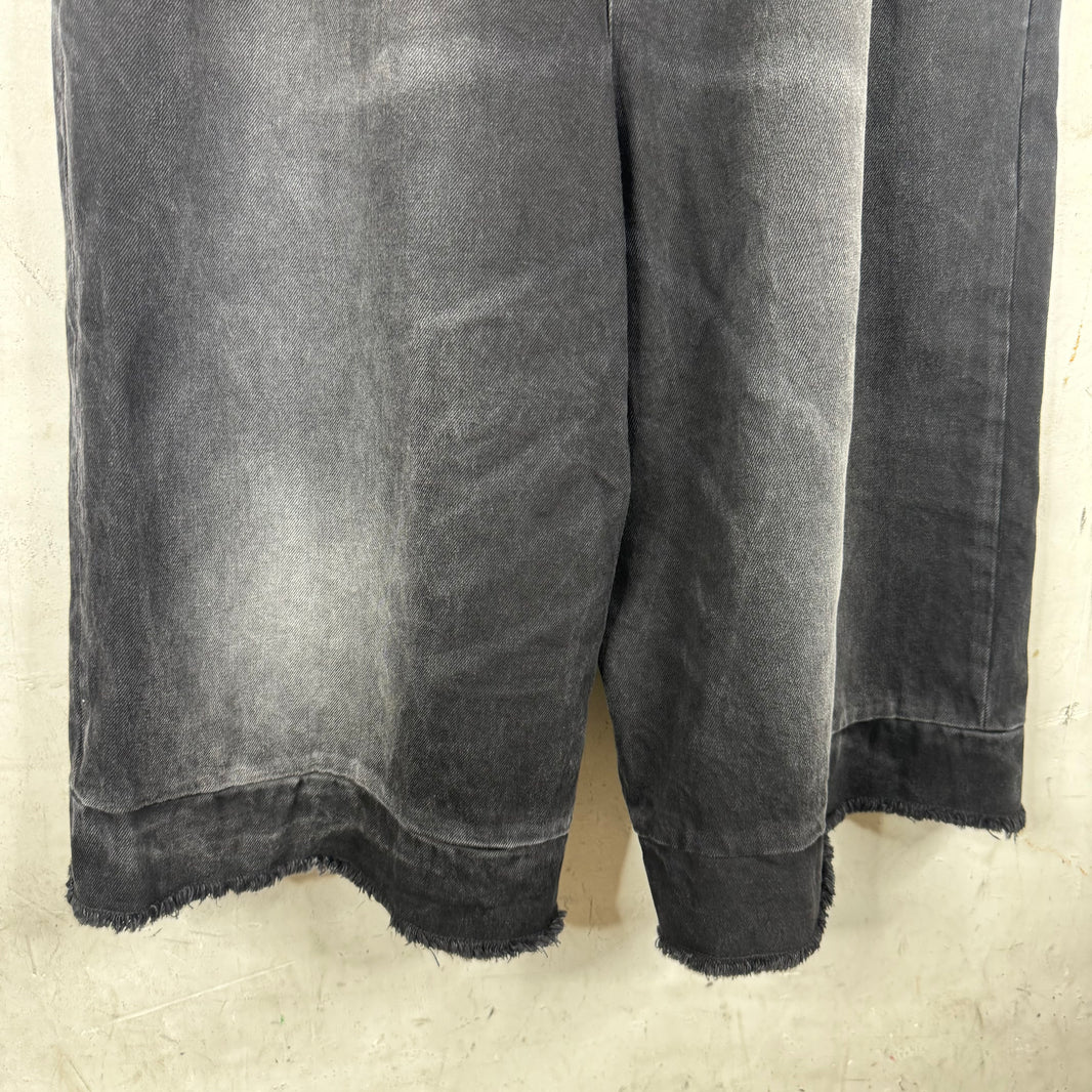 Rivington Wide Leg Pleated Long Denim Shorts
