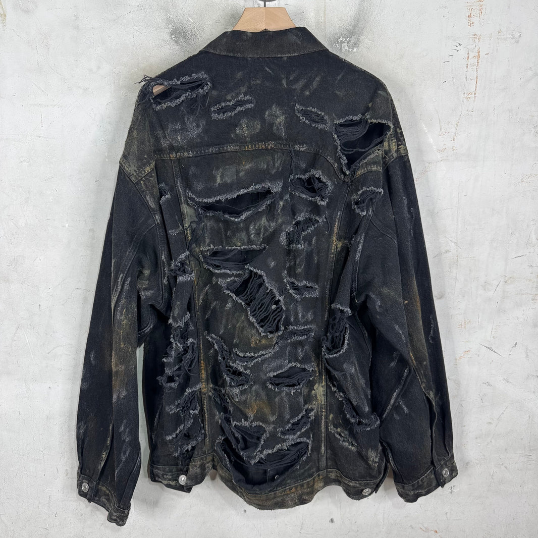 Balenciaga Mud Show Denim Trucker Jacket