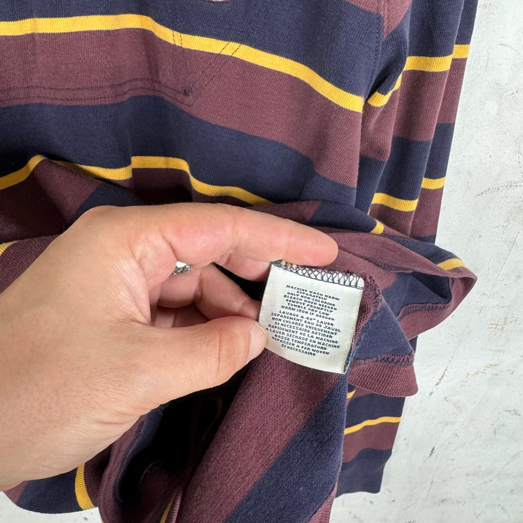 Ralph Lauren Rugby Brown Striped Crest #2 L/S Polo