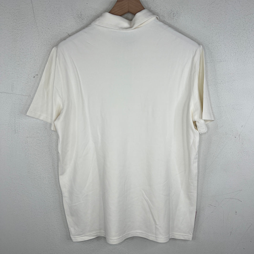 Prada White Zip Up Polo T-Shirt