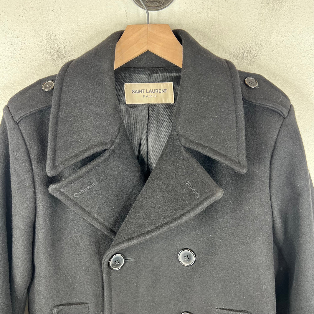 Saint Laurent Button Up Wool Coat