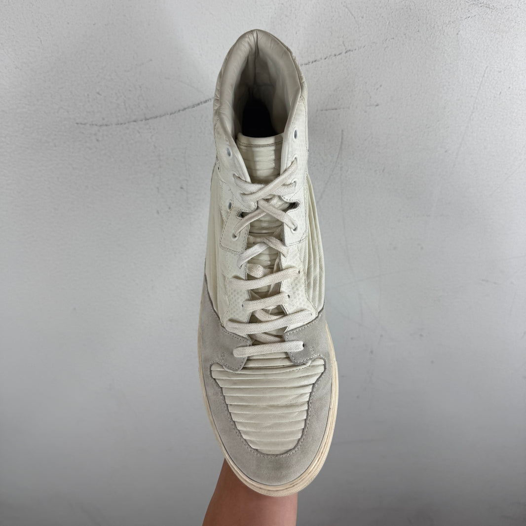 Balenciaga Cotes Pleated White Sneakers