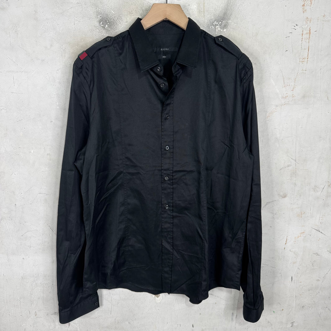 Gucci Epaulet Stripe LS Button Up