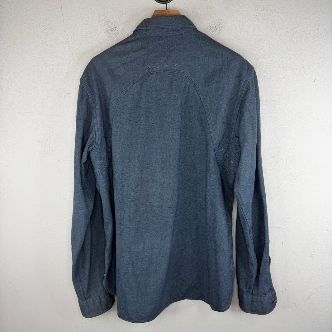RRL Eye Button Up Blue Shirt