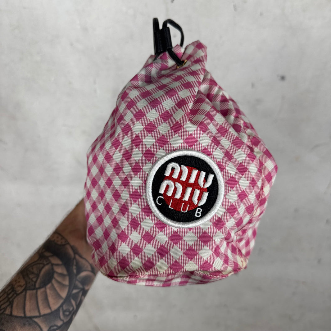 Miu Miu Club Gingham Bucket Bag