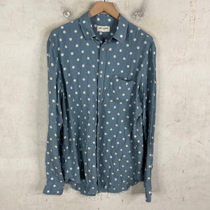 Saint Laurent Runway Blue Polka Dot LS Shirt