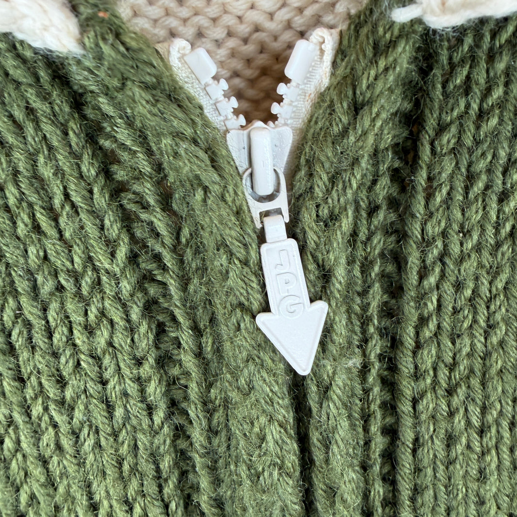 JPG Green Zip Knit Sweater