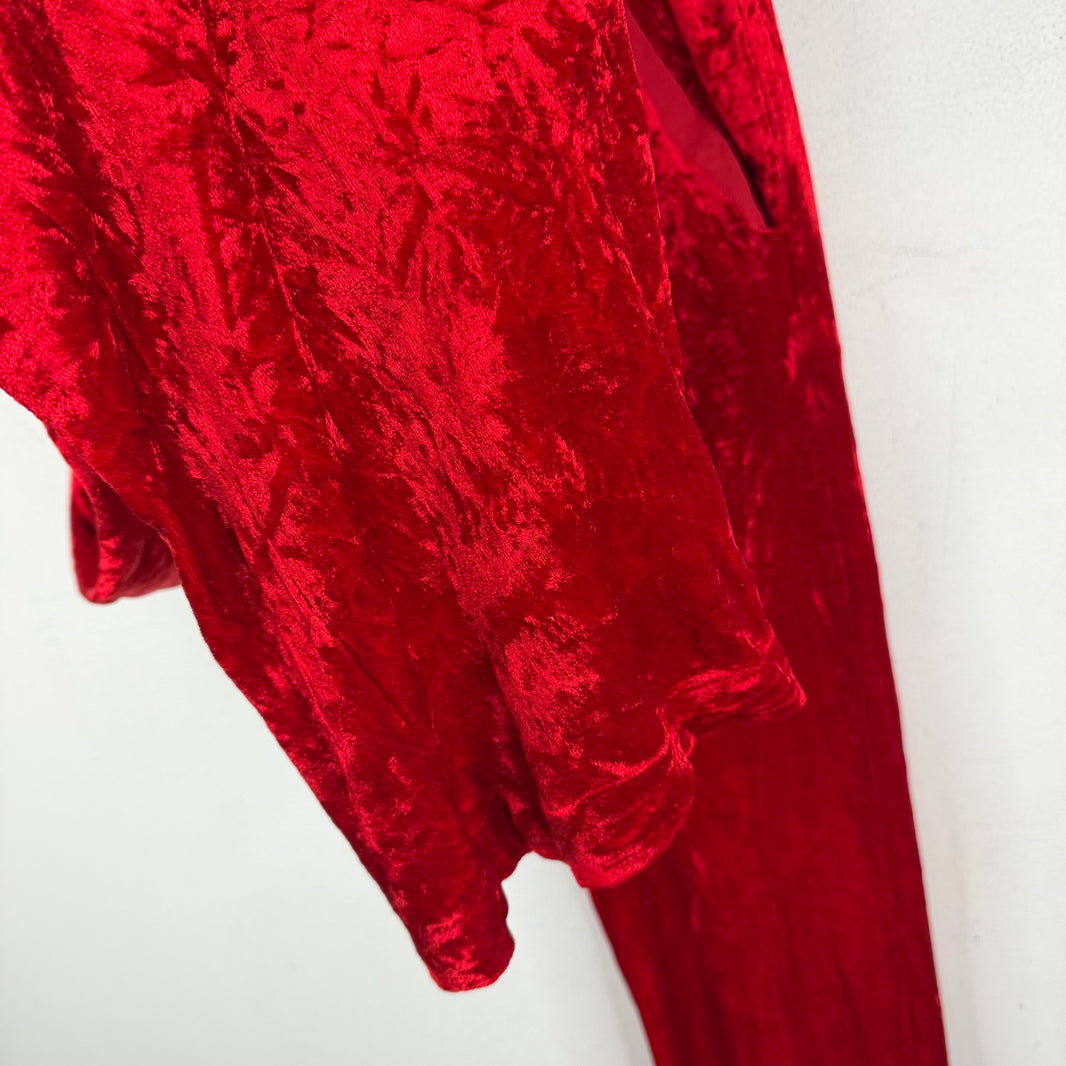 Balmain Red Velour Track Pants