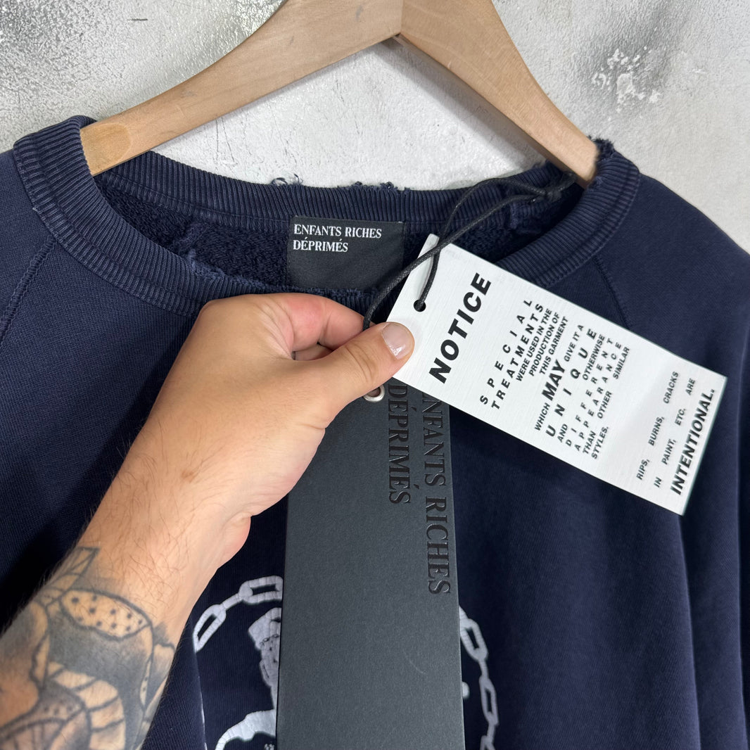ERD Distressed Chaine Raglan Crewneck