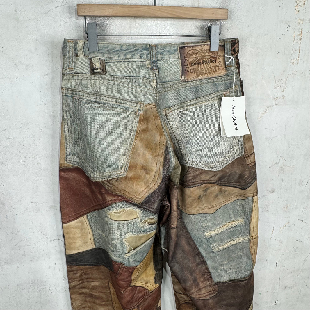 Acne Studios Trompe Leather Baggy Jeans