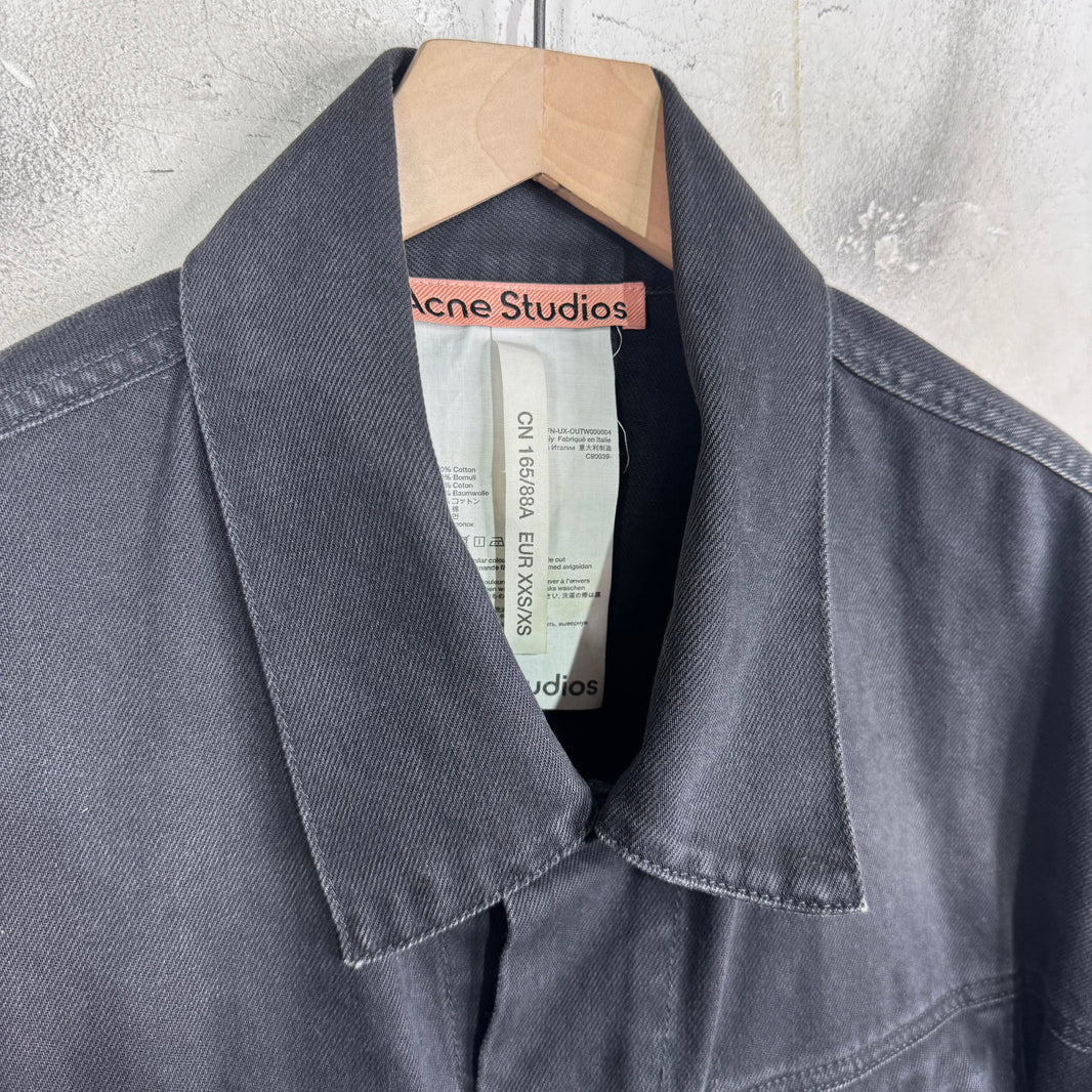 Acne Studios Oversized Washed Black Denim Trucker Jacket