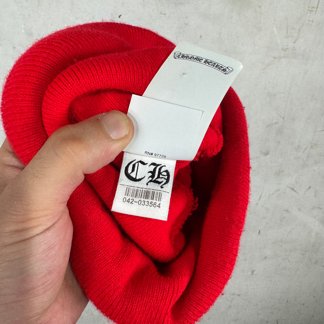 Chrome Hearts Red Logo Beanie
