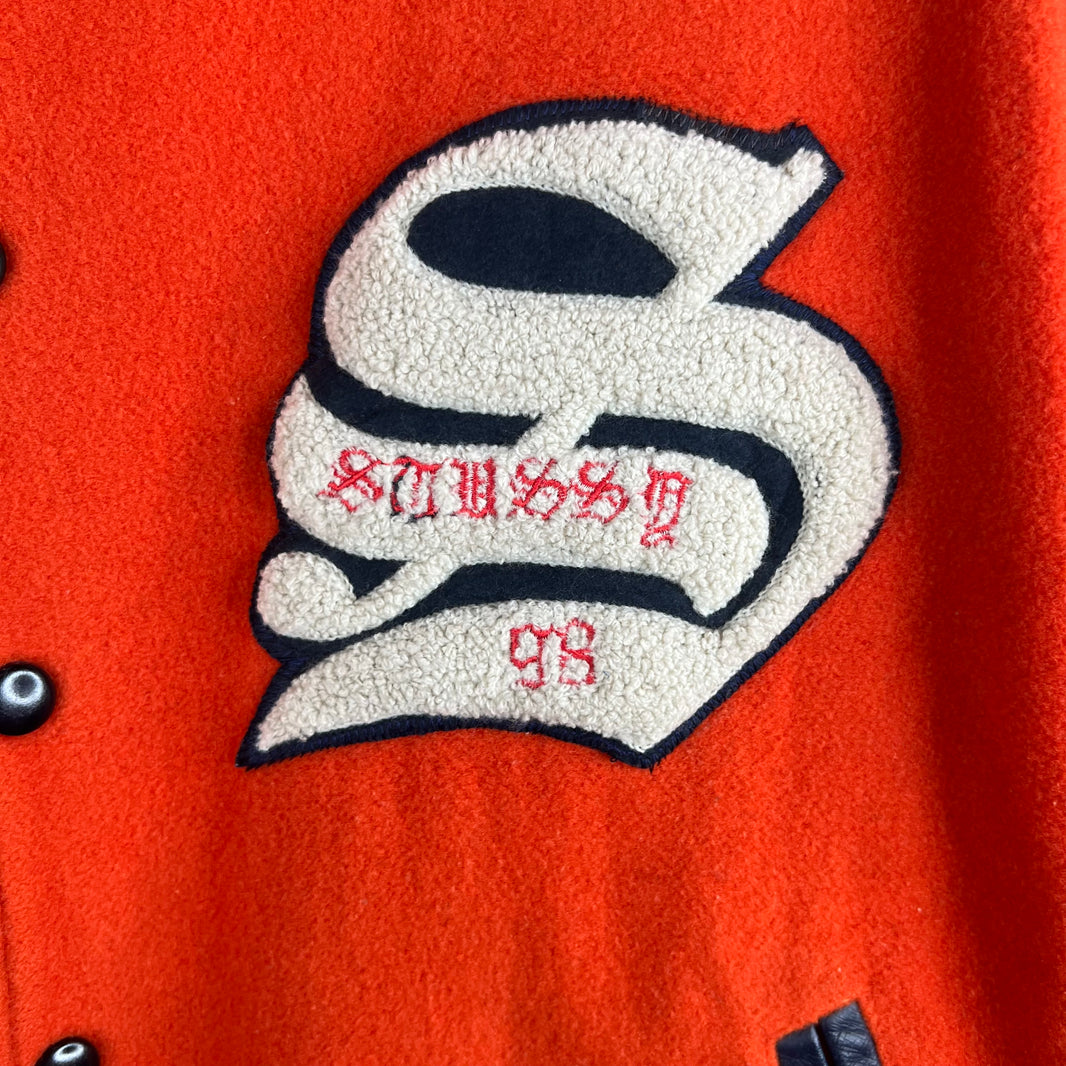 Stussy Big 4 Orange/Navy Varsity Jacket