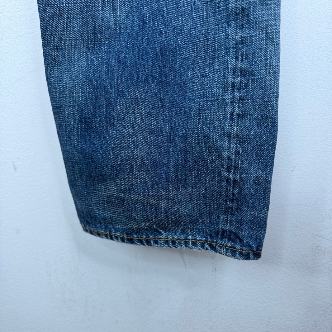 RRL Washed Selvedge Denim Straight Leg Jeans