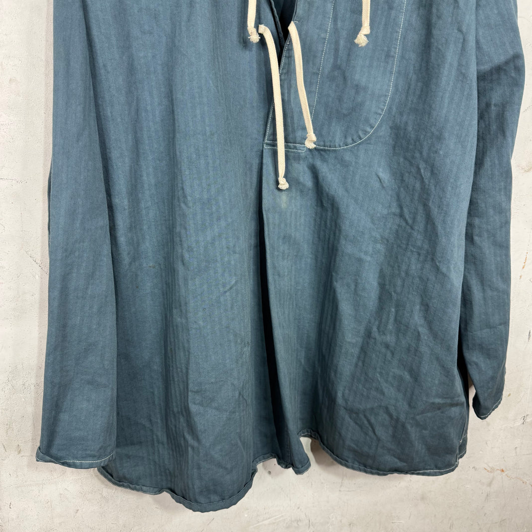 Margiela Oversized Laced Tunic Shirt Blue