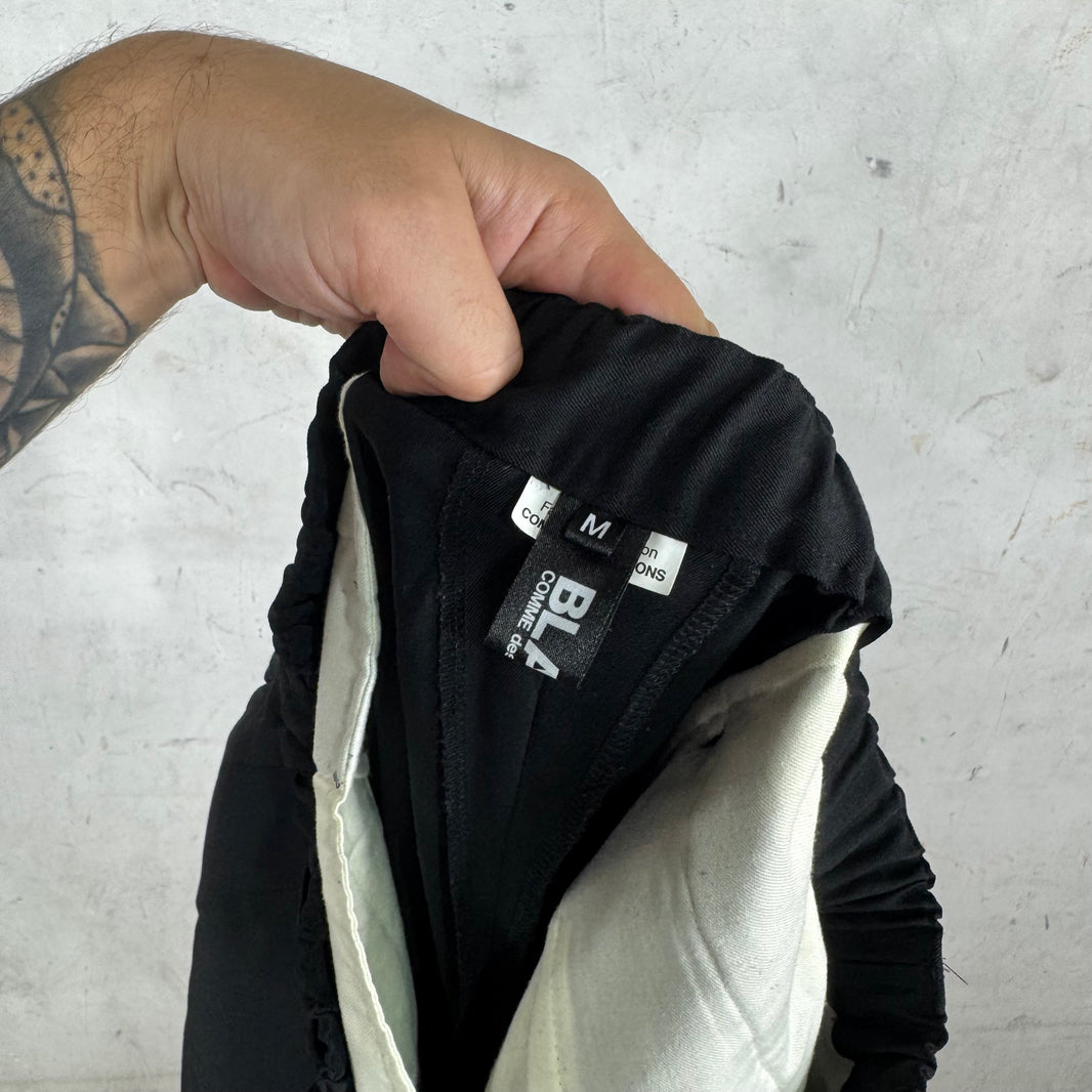 CDG Black Contrast Stitch Ballon Tapered Shorts