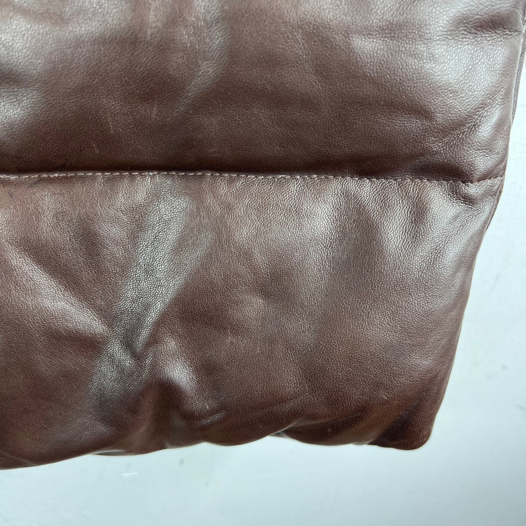 Ralph Lauren Lambskin Leather Puffer Vest