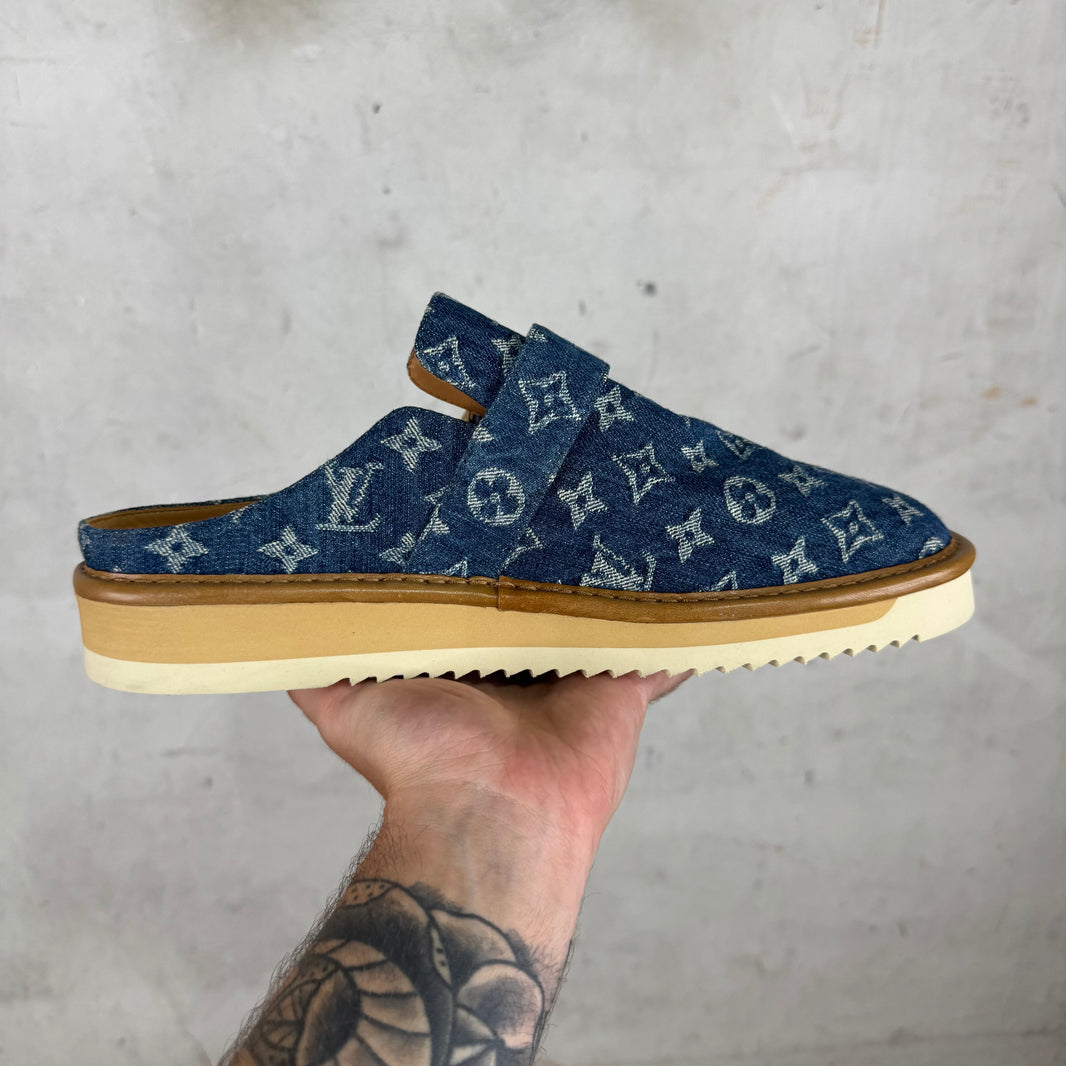 Louis Vuitton Denim Monogram Mules