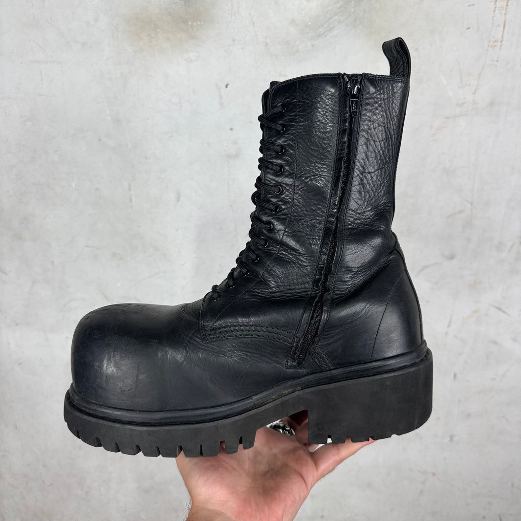 Balenciaga Smoked Leather Stomper Boots