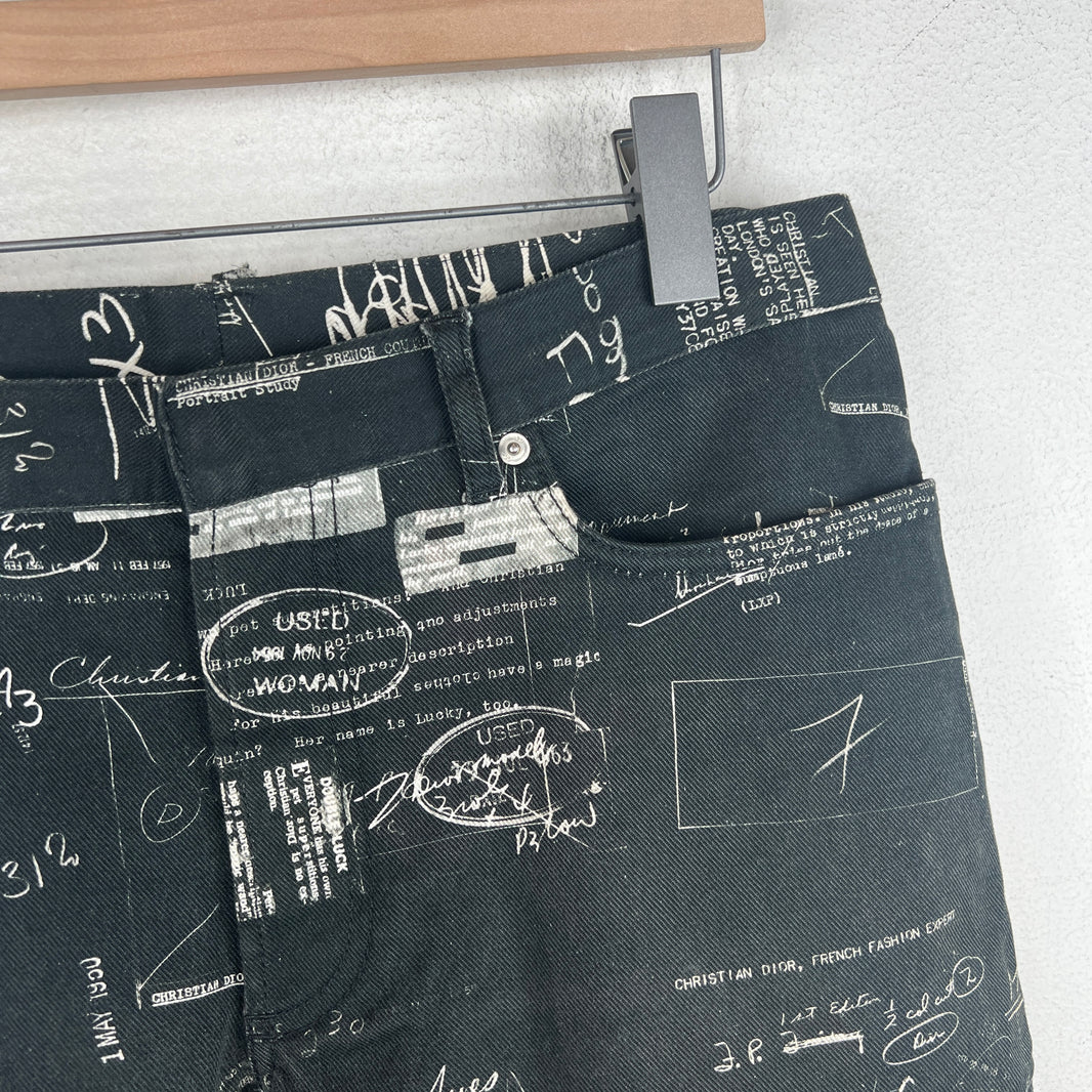 Dior Black Doodle Slim Denim Jeans