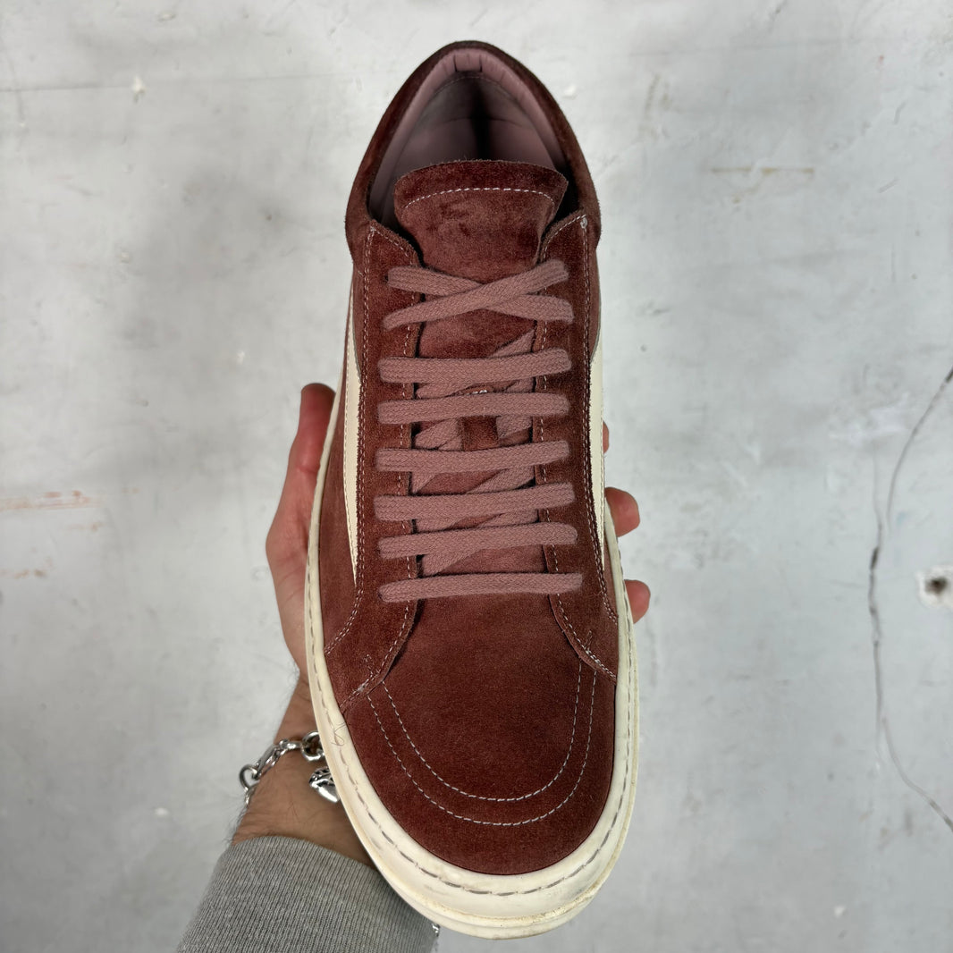 Rick Owens Burgundy Suede Vintage Sneakers