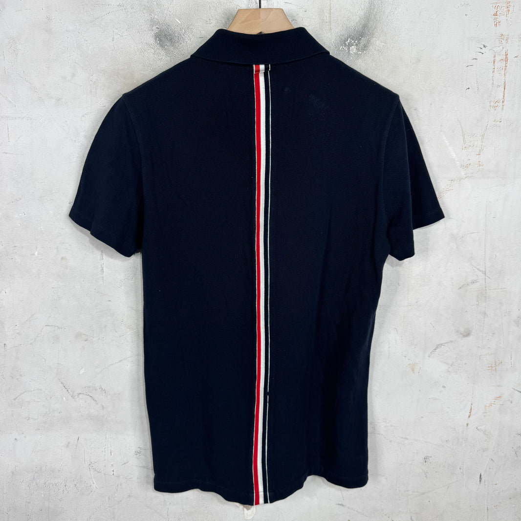 Thom Browne Navy Back Striped Polo