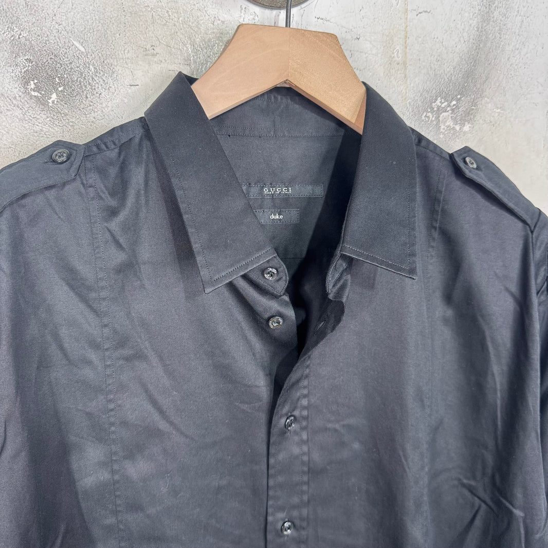Gucci Epaulet Stripe LS Button Up