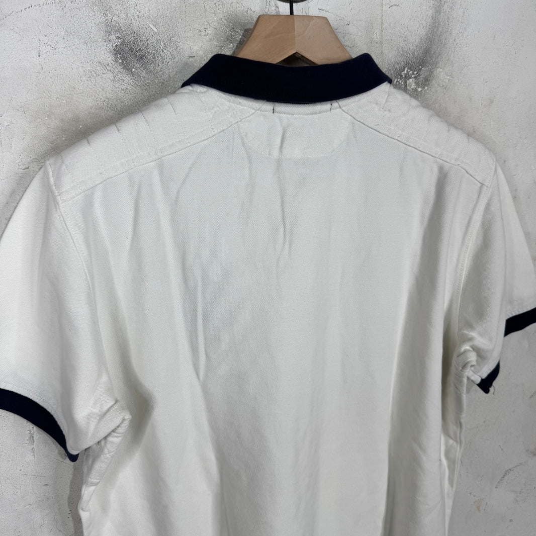 Ralph Lauren White/Navy Cuffed Big Pony Polo