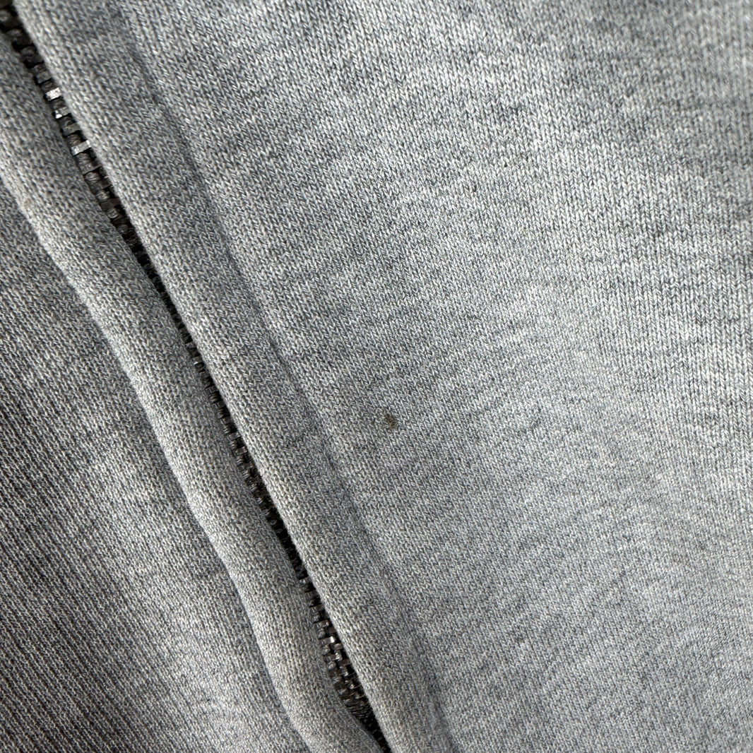 VETEMENTS Gray Name Tag Zip Up Hoodie