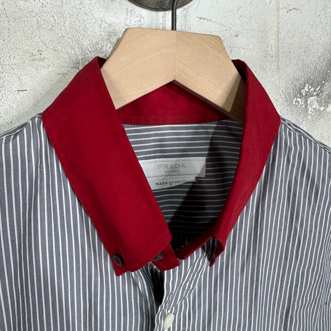 Prada Comic Patch Striped Shirt