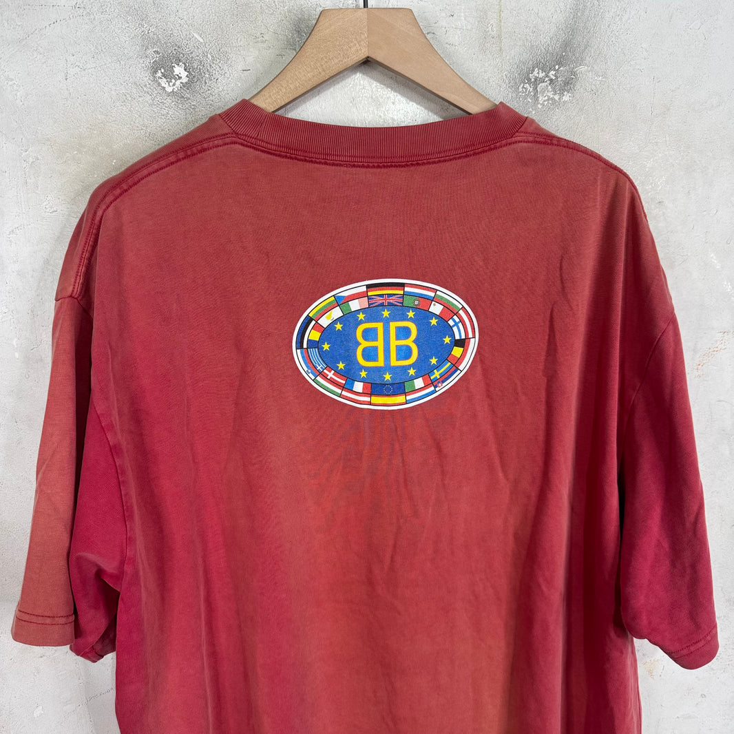 Balenciaga Faded Flag Emblem BB T-Shirt